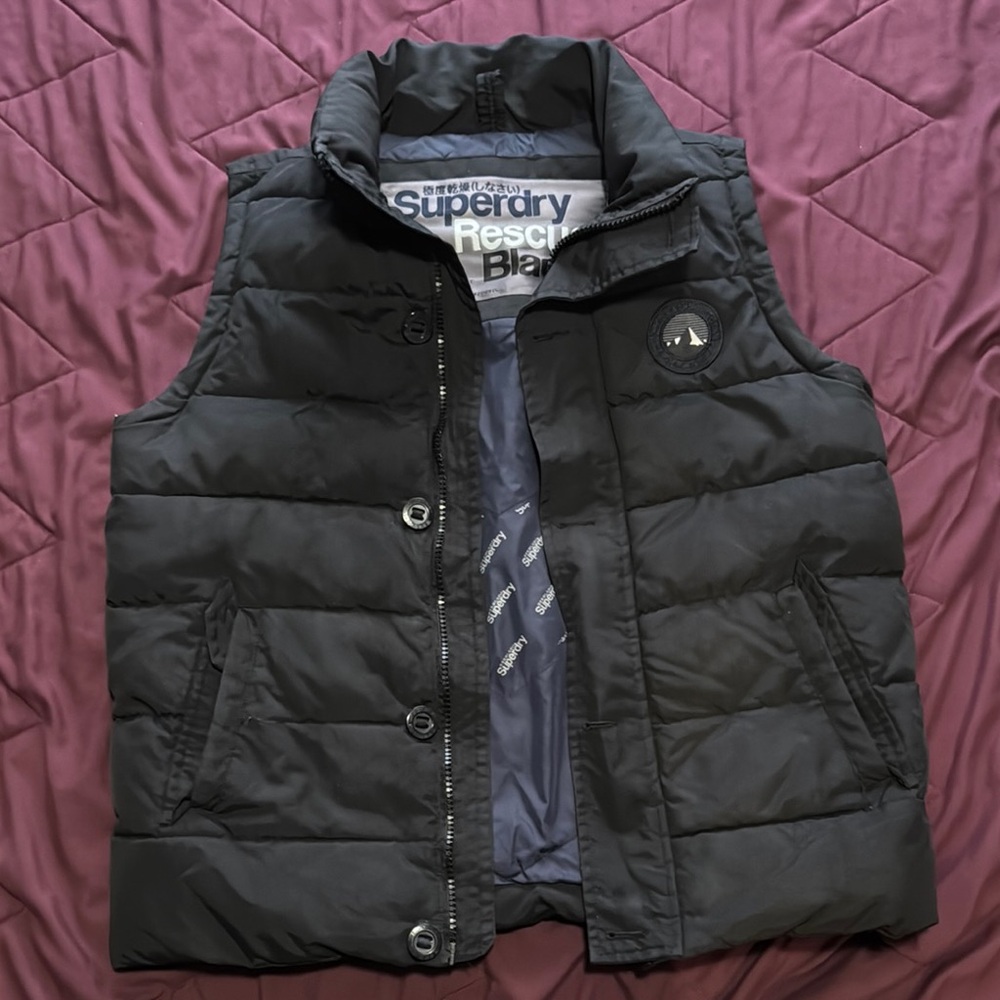 Superdry Black Puffer Vest